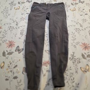 Piper by SmartPak Dark Gray Riding Breeches 22L Equestrian Pants Knee Patch